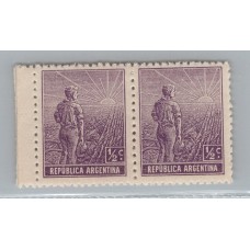 ARGENTINA 1911 GJ 328b LABRADOR PAREJA DE ESTAMPILLAS VARIEDAD CON Y SIN FILIGRANA NUEVAS MINT U$ 9